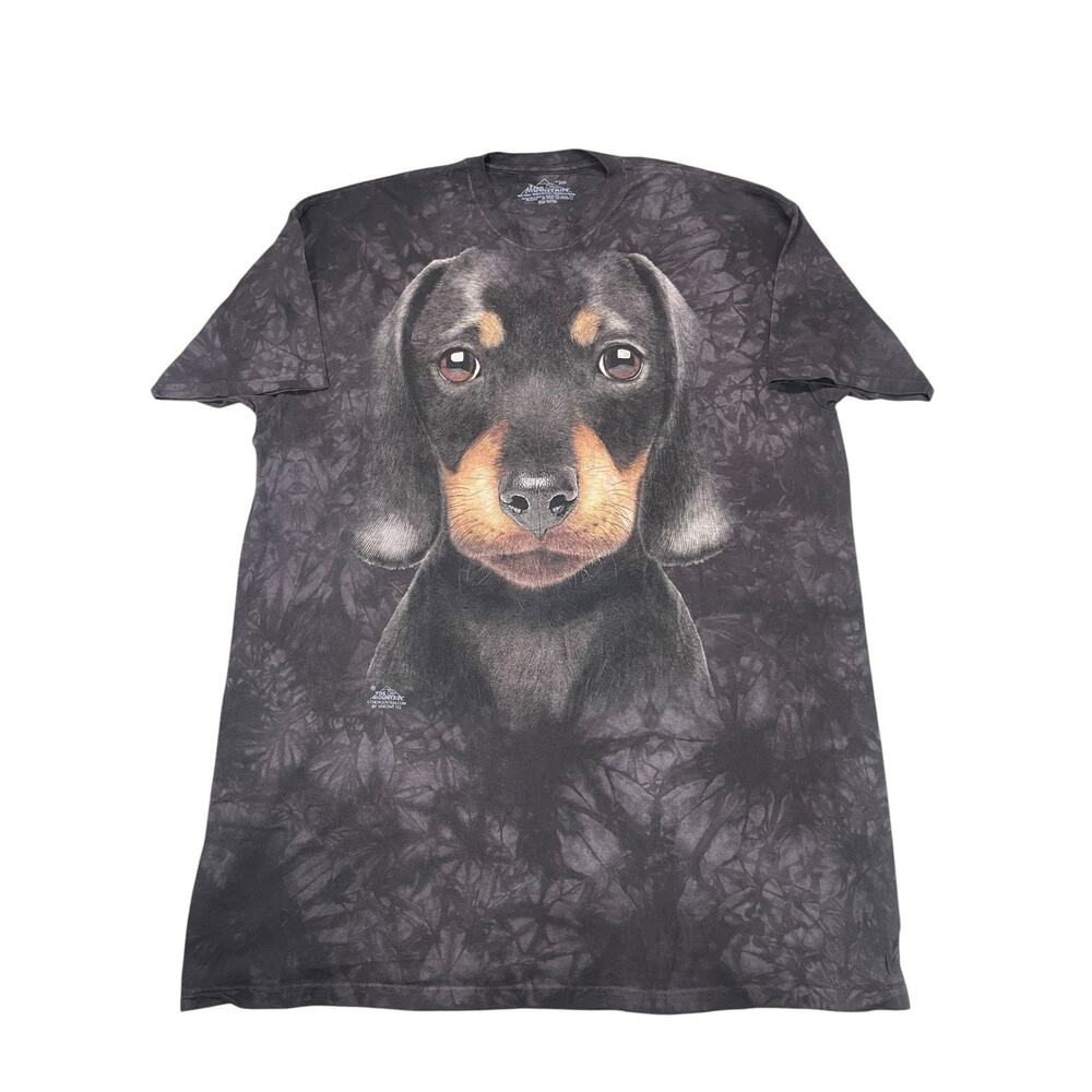 The Mountain Dachshund Dog Face Tie Dye Graphic T Shirt Mens Size 3XL Dog Lover